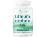 Micro Ingredients Lithium Orotate 5mg, 240 Vegetarian Capsules | 5mg Per Serving | Elemental Lithium Trace Mineral | Stable Low-Dose Orotate Form | Non-GMO, Filler Free