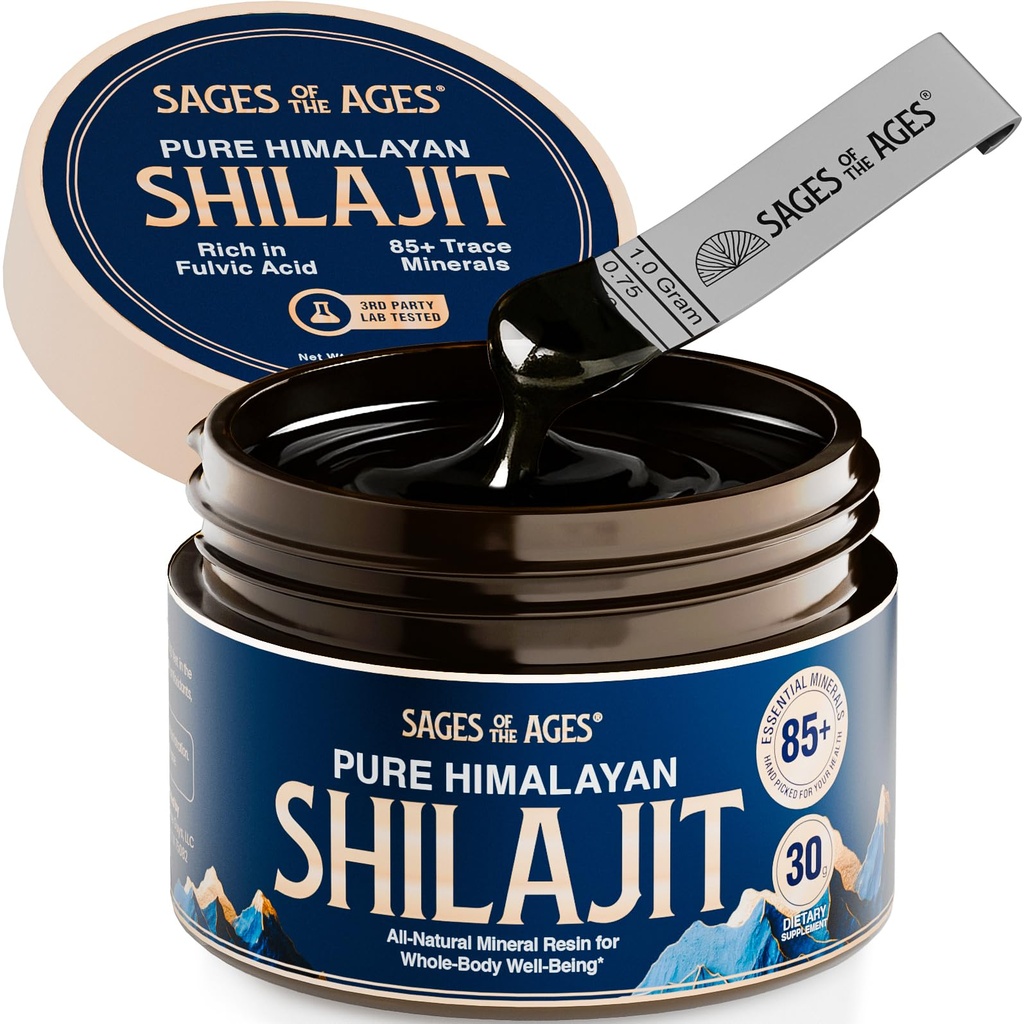 Puro Himalayan Shilajit Resin – 500 mg Max Strength Organic Fulvic Acid Complex for Men &amp; Women – Lab Tested with 85+ Trace Minerals – Energy, Stamina & Mental Performance – 30 g Jar