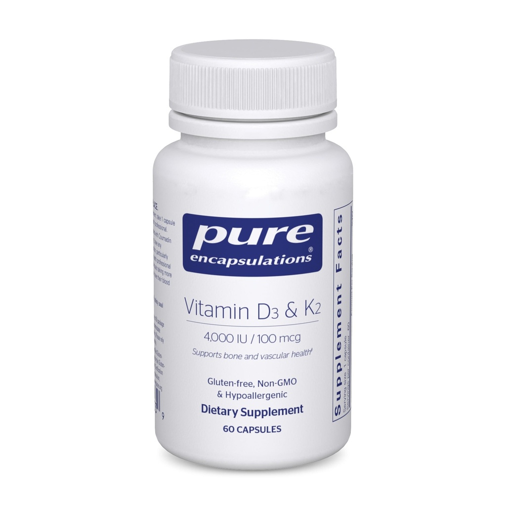 Pure Encapsulations Vitamin D3 & K2, 60 Capsules
