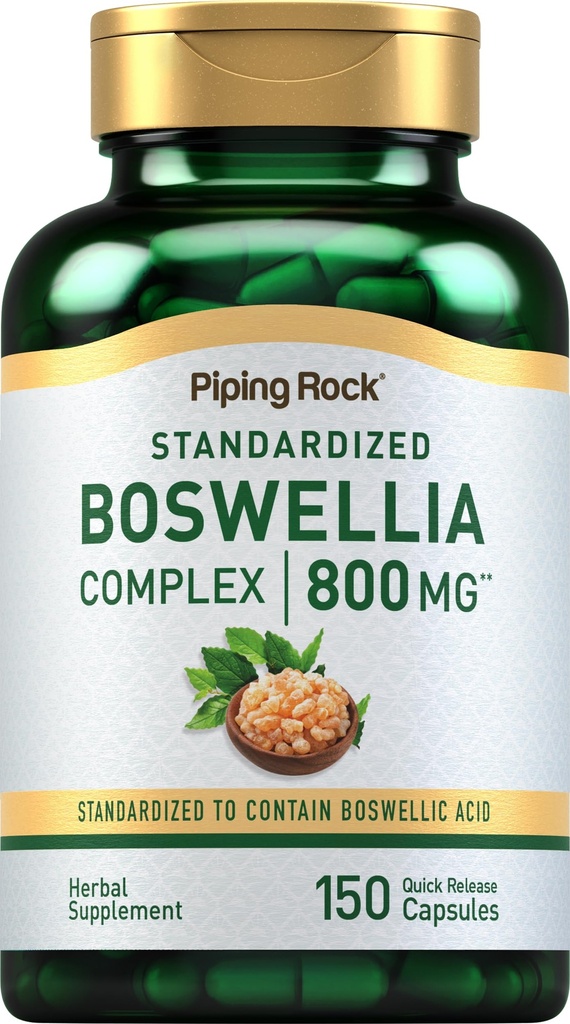 Piping Rock Boswellia Serrata Extracto Suplemento Silencio 150 Capsules ← Complejo de Ácido Boswellic ← Non-GMO, Gluten Free Formula