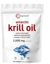 Micro Ingredientes Suplemento de aceite de Krill Antártico, 2.000 mg por ser, 120 Softgels, triple fuerza, rico en Omega-3s EPA, DHA " Natural Astaxanthin, soporta el sistema inmune " Brain Health