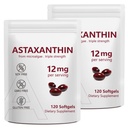 2 Pack Astaxanthin 12mg, Premium Astaxanthin Antioxidant Suplementos con Actividad Antioxidante, soporta Ojo, Inmune, Salud de la piel, Circulación Interna