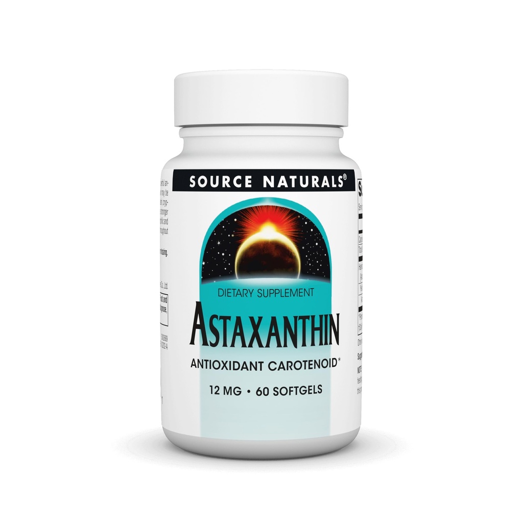 Fuente Naturals Astaxanthin, Carotenoide Antioxidante, 12 mg - 60 Softgels