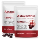 Liefiet Astaxanthin 12mg 120 Softgels, 2Pack Premium Astaxanthin Suplementos Antioxidantes, soporta el ojo, la piel, la salud conjunta, fácil de absorber, 4 meses de suministro