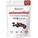 Astaxanthin 12mg de Belano, Astaxanthin Softgels, Premium Astaxanthin Antioxidante Suplemento Silencioso Health & Energy Support, Non-GMO, Vegan- Friendly & Gluten-Free - 120 Softgels (1 Bolsa)