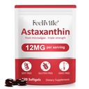 Astaxanthin 12mg (120 Softgels) - Premium Astaxanthin Antioxidant Suplementos - Apoyo Ojo, Circulación Interna, Salud de la Esquí Immune - Fuente de Microalgas Frescas - No GMO &amp; No Gluten