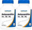 Nutricost Astaxanthin 12mg, Non-GMO y Gluten Free, 120 Softgels (4 Month Supply) (Pack of 2)