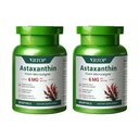 2 Botellas Astaxanthin 6 mg, Suplemento Premium de Astaxanthin con Actividad Antioxidante, soporta el ojo, la piel, la articulación y la salud del sistema inmunológico. Fuente de microalgas frescas, no GMO, sin gluten - 120 softgels