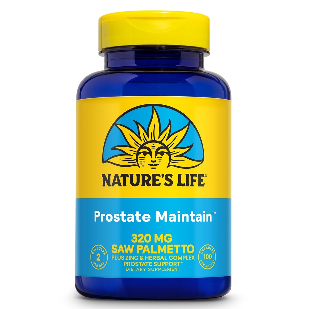 La Prostata de Vida de la Naturaleza - Suplemento de Apoyo a la Prostata para la Salud de los Hombres - Saw Palmetto, Complejo de Pygeum Herbal y Suplementos Zinc - 50 Servimientos, 100 cápsulas vegetarianas