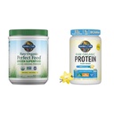 Garden of Life Raw Organic Perfect Food Green Superfood Juiced Greens Powder - Original Stevia-Free & Organic Vegan Vanilla Protein Powder 22g