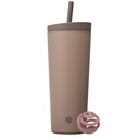 BlenderBottle 2-en-1 Acero Insulado Tumbler, Swig Leakproof Lid, Straw, BlenderBall, BPA Gratis, For Protein Shakes, Smoothies, Y Pre Workout, 24 oz, Brown (Cocoa)