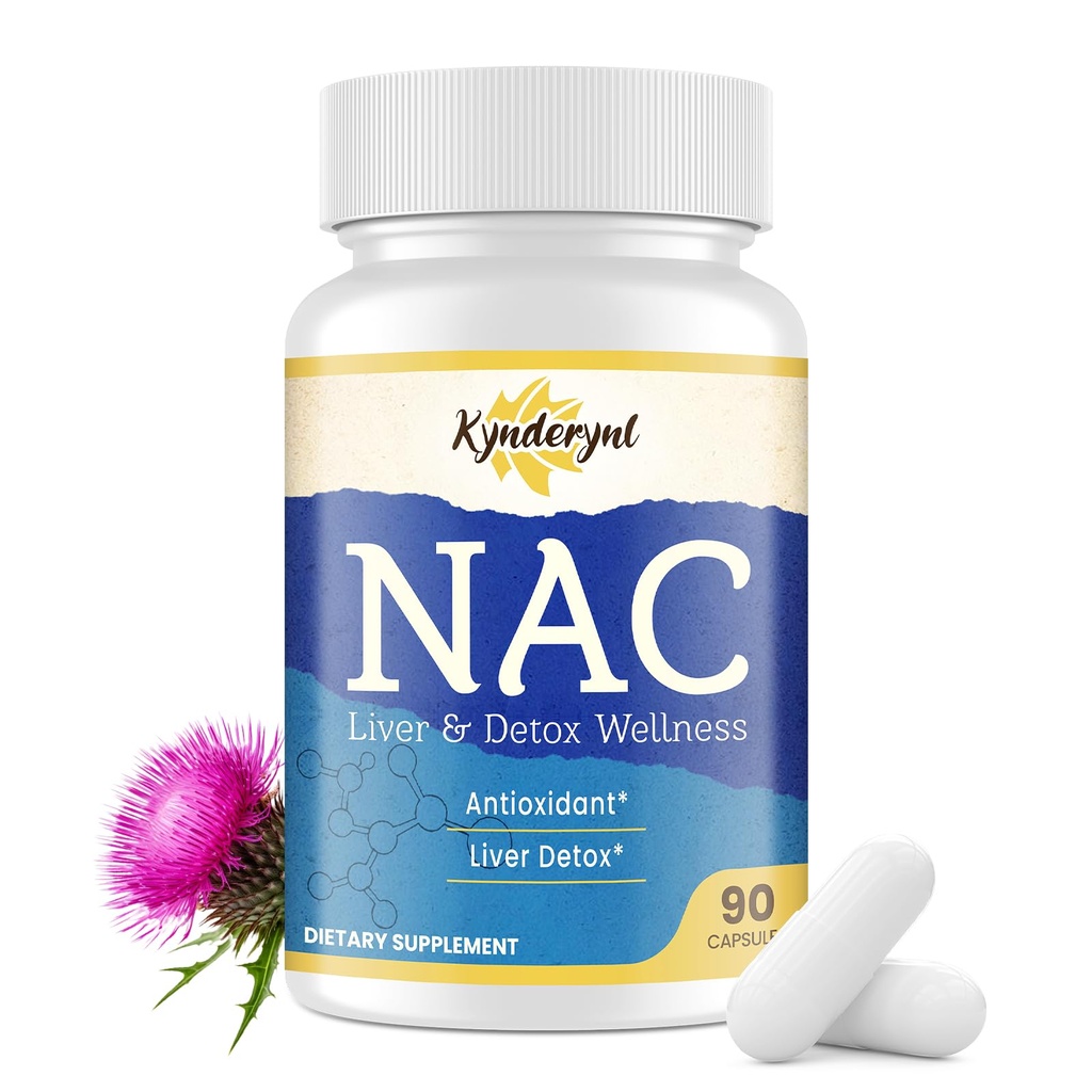 NAC Supplement N-Acetyl Cysteine | High Dose NAC 1000mg for Liver Focused | N-Acetyl-L-Cysteine with Milk Thistle & Glutathione | NAC Capsules 90-Count Vegan