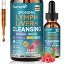 Liposomal Limphatic Drainage " Liver Cleanse Drops, 23-in-1 con Echinacea, NAC, TUDCA, L-Glutathione, Burdock for Lymph, Liver Detox " Repair, Immune Support, Raspberry Flavor, 2 fl oz Supplement
