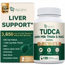 Migcopat 7-in-One TUDCA Supplement, 3650mg with Milk Thistle, NAC, Alpha Lipoic Acid, Dandelion Root, Bile Salts TUDCA for Liver Cleanse Detox & Repair, Bile Flow and Digestive Support - 120 Capsules