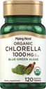 Piping Rock Chlorella TENIDO 1000mg ANTE 120 Tablets TEN Blue-Green Algae ← Muralla de células rotas Orgánica ANTE No GMO, Gluten Suplemento gratuito