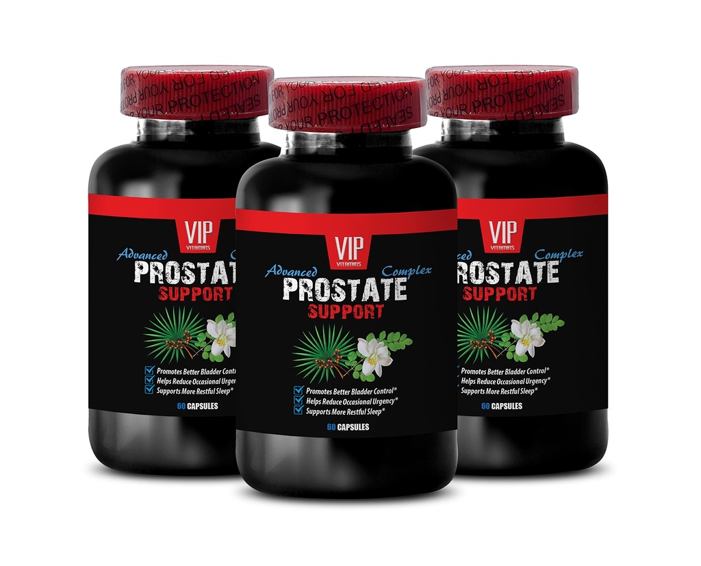 Saw Palmetto for Enlarged Prostate - Prostate Support - Pygeum Bark for Prostate, Red Raspberry Leaf for Men’s Wellness, Graviola for Prostate Support, Green Tea for Wellness 3 Bottles 180 Capsules