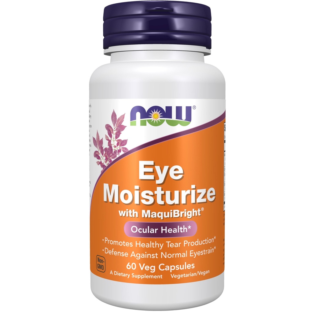 Now Supplements, Eye Moisturize with MaquiBright®, Ocular Health*, Promotes Healthy Tear Production*, Defense Against Normal Eyestrain*, 60 Veg Capsules