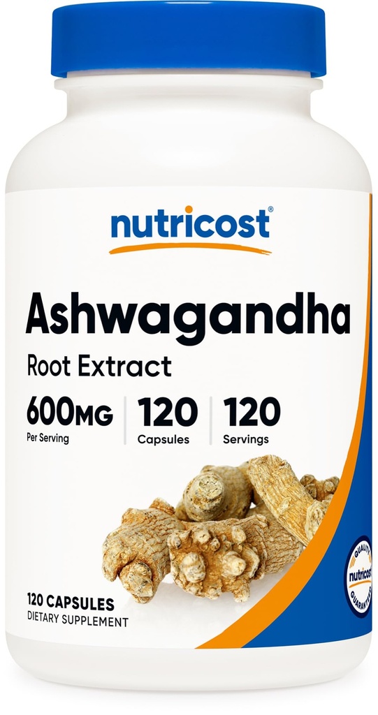 Nutricost Ashwagandha Herbal Supplement 600mg, 120 Capsules - Vegetariano, No GMO, Gluten Free, Ashwagandha Root
