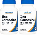 Nutricost Zinc Carnosine 86mg, 120 Capsules - Non-GMO, Gluten Free, Zinc L-Carnosine Supplement (Pack of 2)