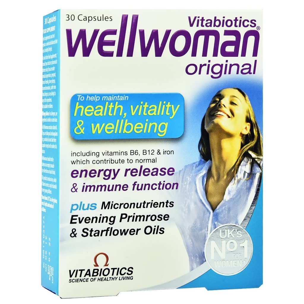 UK's Well Woman Original Tablets | Vitamin & Mineral Formula with Evening Primrose & Starflower Oils 30 Capsules - (Pack of 1)
