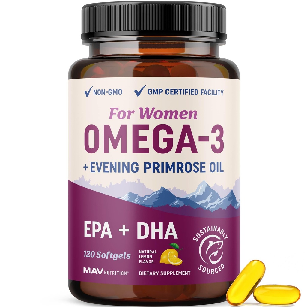 Petróleo de pescado Omega 3 Suplementos para Mujeres TENIDO DHA + EPA TENIDO Salud del corazón, Equilibrio de hormonas, Esquía &amp; Bienestar Apoyo ← 600MG Omega3 + 800MG Primrose Petróleo TENGA 3 Suplemento para Mujeres TEN 120 Ct.