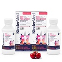 KinderMed Kids' Pain & Fever Medicine, for Ages 2-11 Years, No Dyes, No Artificial Flavors, No Artificial Sweeteners, Vegan, Non-GMO, Gluten Free, Organic Cherry Flavor, Two Pack, 2 x 4 fl. oz