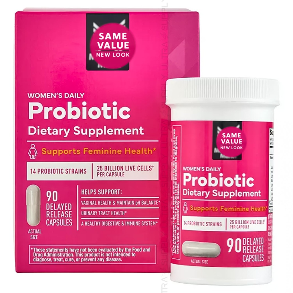 Members Mark Women's Probiotic 25 Billion CFU – 14 Strains, Delayed Release Capsules, 90 Count