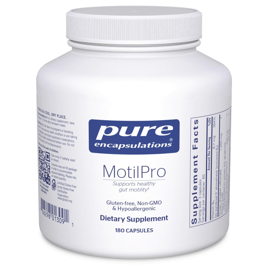 Pure Encapsulations MotilPro | Hypoallergenic Dietary Supplement to Promote Healthy Gut Motility* | 180 Capsules