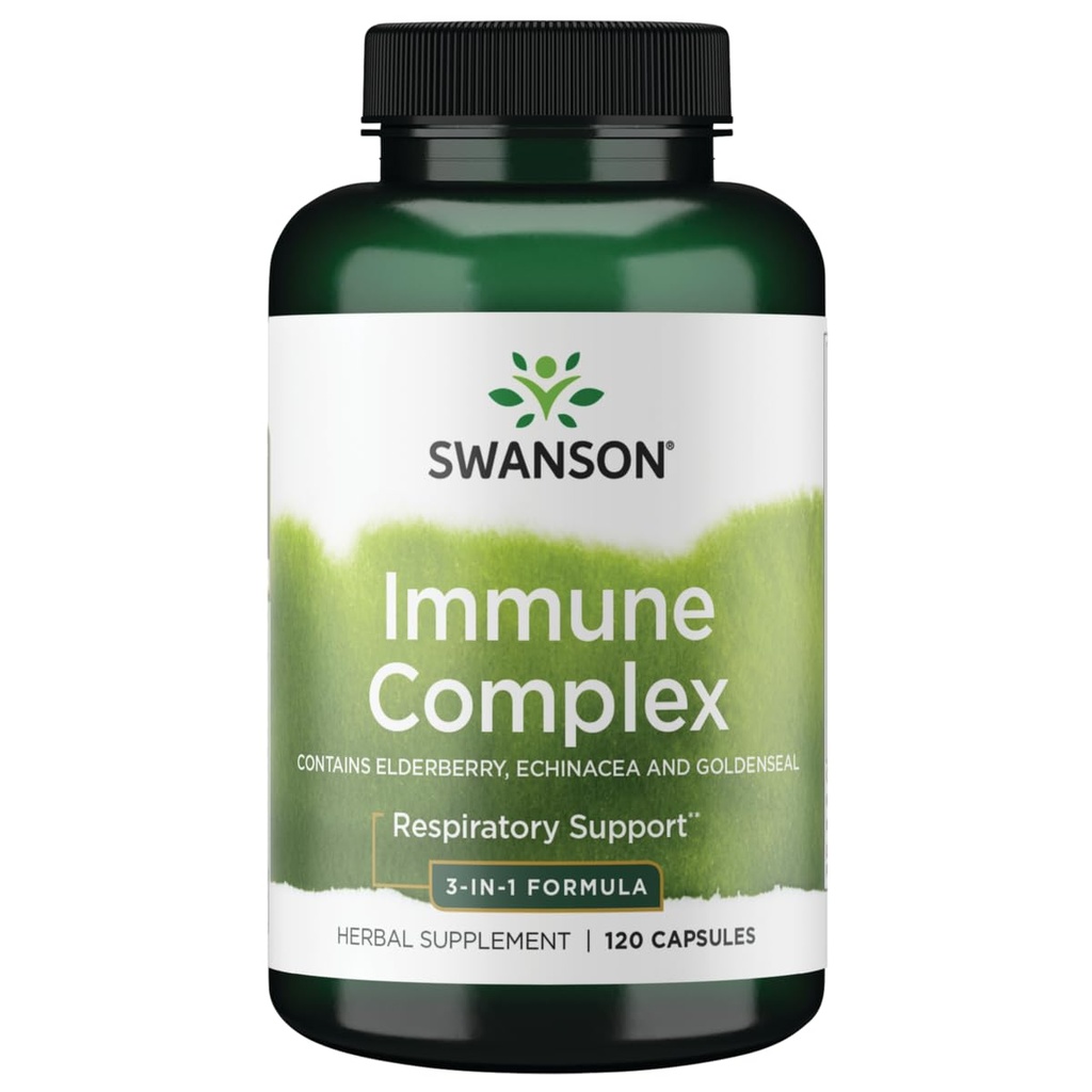 Swanson Herbal Immune Complex 3-in-1 Formula, 120 Capsules | An Herbal Tonic to Reinforce the Immune System and Support the Body's Defense Mechanisms in a Three-in-One Formula, Non-GMO