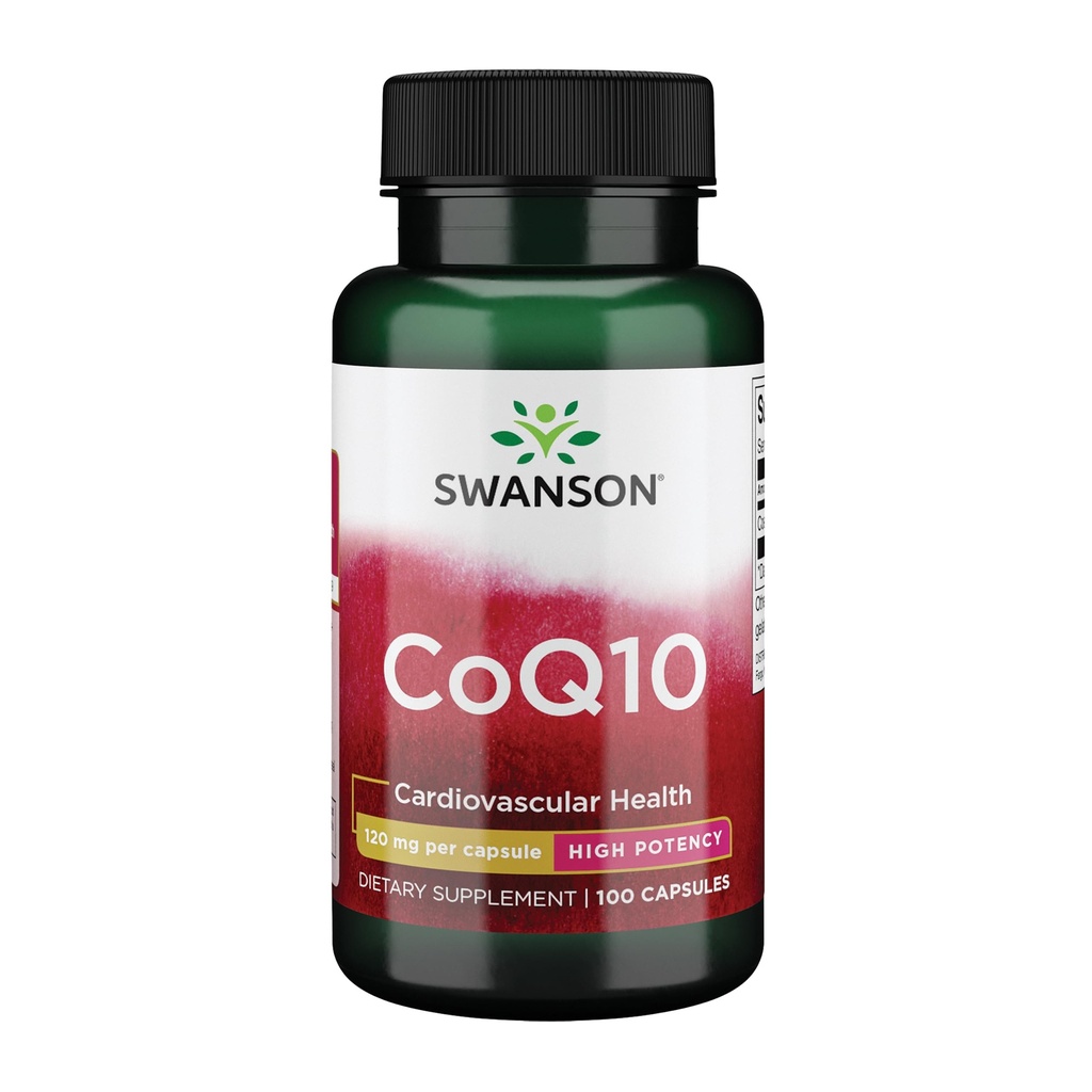 Swanson CoQ10 - Helps Promote Heart Health, Energy Support, & Aids Overall Cardiovascular System Health - Helps Maintain Coenzyme Q10 Supplement - (100 Capsules, 120mg Each)