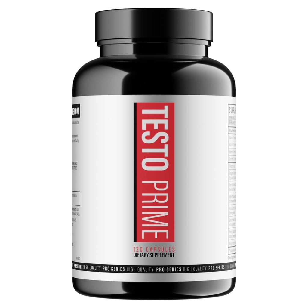 TestoPrime Testosterone Booster for Men - Natural Male Enhancing Supplement - Tablets for Balance & Muscle Growth - Hormone Supplement & Bodybuilding Support for Health & Performance (120 Tablets)