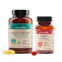 NatureWise [1] Ultra Omega 3 Fish Oil 2200 mg - TG Form - 60 Softgels[30-Day Supply] + [1] CoQ10 100mg + Black Pepper, High Absorption - 30 Softgels[30-Day Supply]