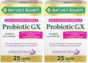 Nature's Bounty Probiotic GX, Helps with Occasional Gas and Bloating, Dietary Supplement, Digestive Health, 25 Capsules (Pack of 2)