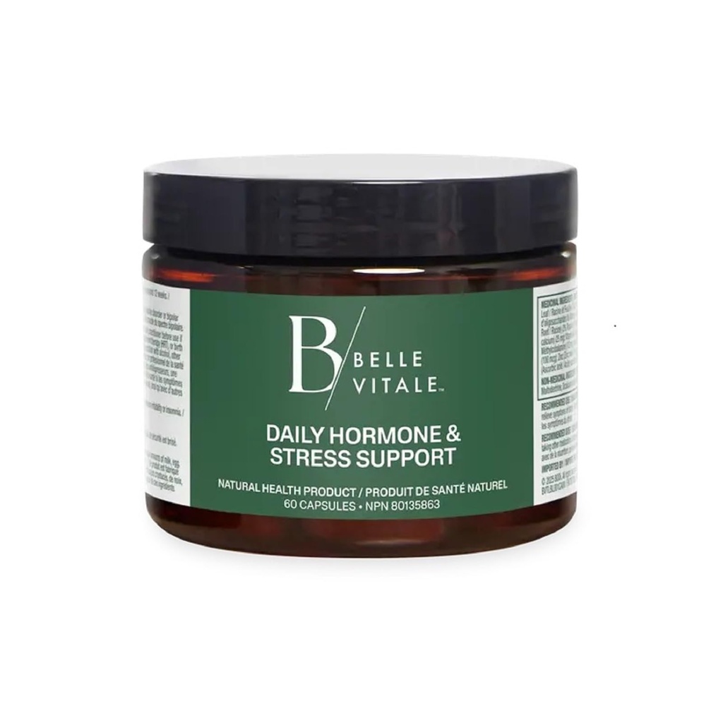 BODi Belle Vitale Daily Hormone & Stress Support - Ashwagandha & Rhodiola - Helps Combat Stress & Supports Healthy Cortisol Levels - Vitamin B12 Help Energy Metabolism & Immune Health - 60 Capsules