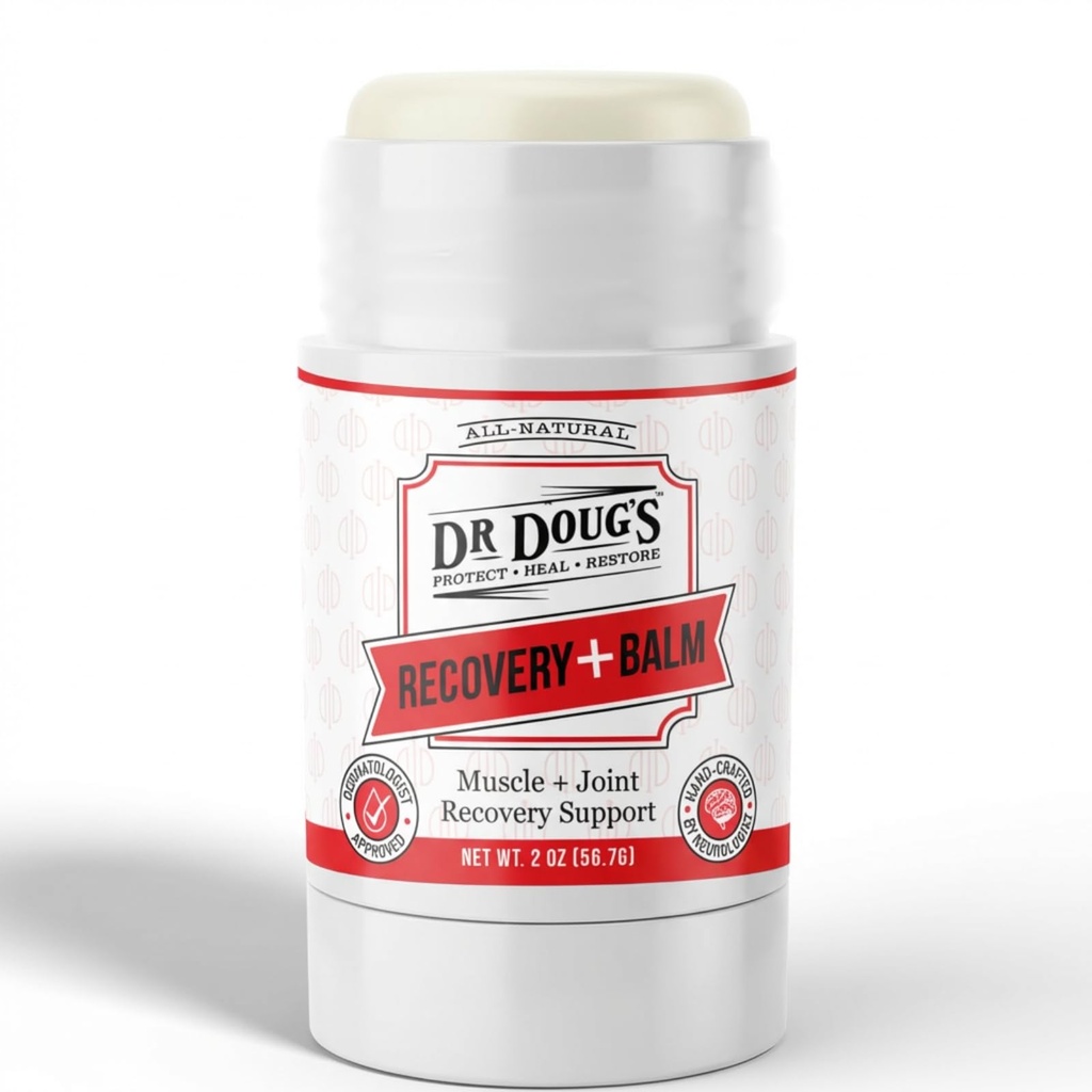 Dr. Doug's Recovery Balm – Organic Arnica & Magnesium Topical Rub – Soothing Support Lotion for Active Muscles, Joints, & Skin – Dermatologist Approved, Handmade in USA, Organic 2 oz Twist-Up Stick
