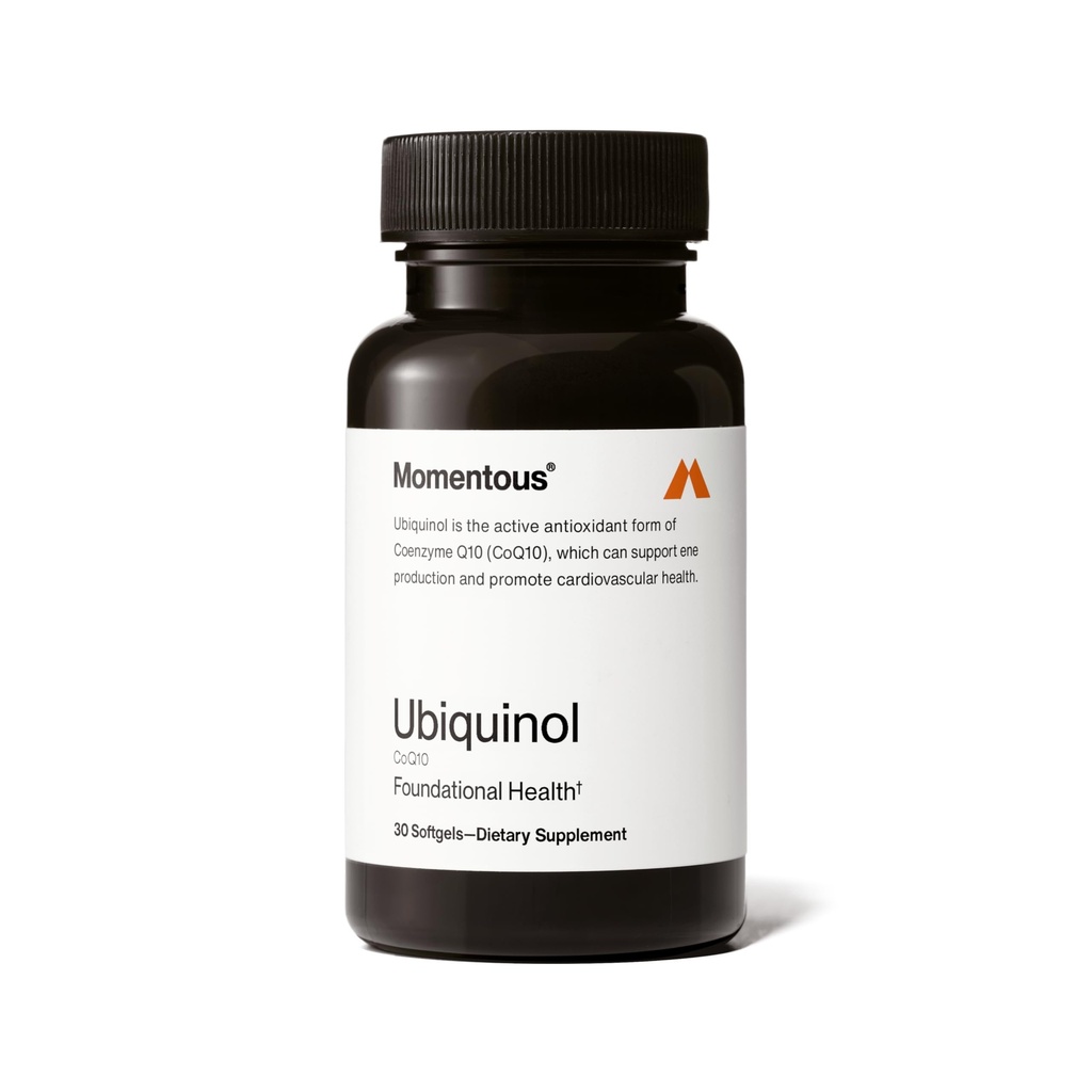 Momentous Ubiquinol CoQ10 Supplement, Plant-Based Softgels, 100mg