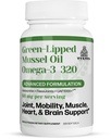 TURNER New Zealand Green Lipped Mussel Oil, UAF1000+ Super Antioxidant, No Fishy Aftertaste, 1 Bottle, 320 Softgels