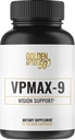 Golden After 50 VpMax-9 - Sight Care and Antioxidant Supplement with Eye Vitamins, Lutein, Lycopene and Bilberry Extract - 60 Gelatin Capsules