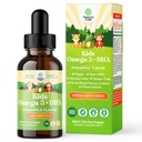 Niños DHA Omega 3 gotas - ácidos grasos Omega 3 6 9 para cerebro, Immune Strength & Vision - DHA nutricional para niños para sistema nervioso saludable " Apoyo en foco - Suplemento líquido con EPA " ALA - 2 Fl Oz