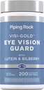 Piping Rock Lutein and Zeaxanthin Supplements | 200 Softgels | with Bilberry Extract | Eye Vision Vitamin | Non-GMO, Gluten Free