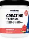 Nutricost Creatina + Aminos 30 Servings (Watermelon Flavored) - 5,000mg Cretine Monohydrate + 5000mg Amino BCAA Blend Por Serving