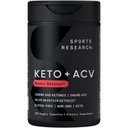 Sports Research® Keto Plus ACV Capsules - Asistencia dietética con 500 mg de vinagre de manzana &amp; 1500mg goBHB® Ketones exógenos - Gluten Gratis &amp; Keto Certified - 120 Veggie Capsules