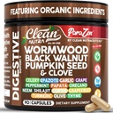 Limpio Nutra Wormwood Black Walnut Pumpkin Seed Clove Oil Celery Ajo Grape Papaya Neem Diatomaceous Earth Womens Probiotic Gut Health Cleanse Detox Oregano Olive Turmeric Suplemento Vegan Capsules