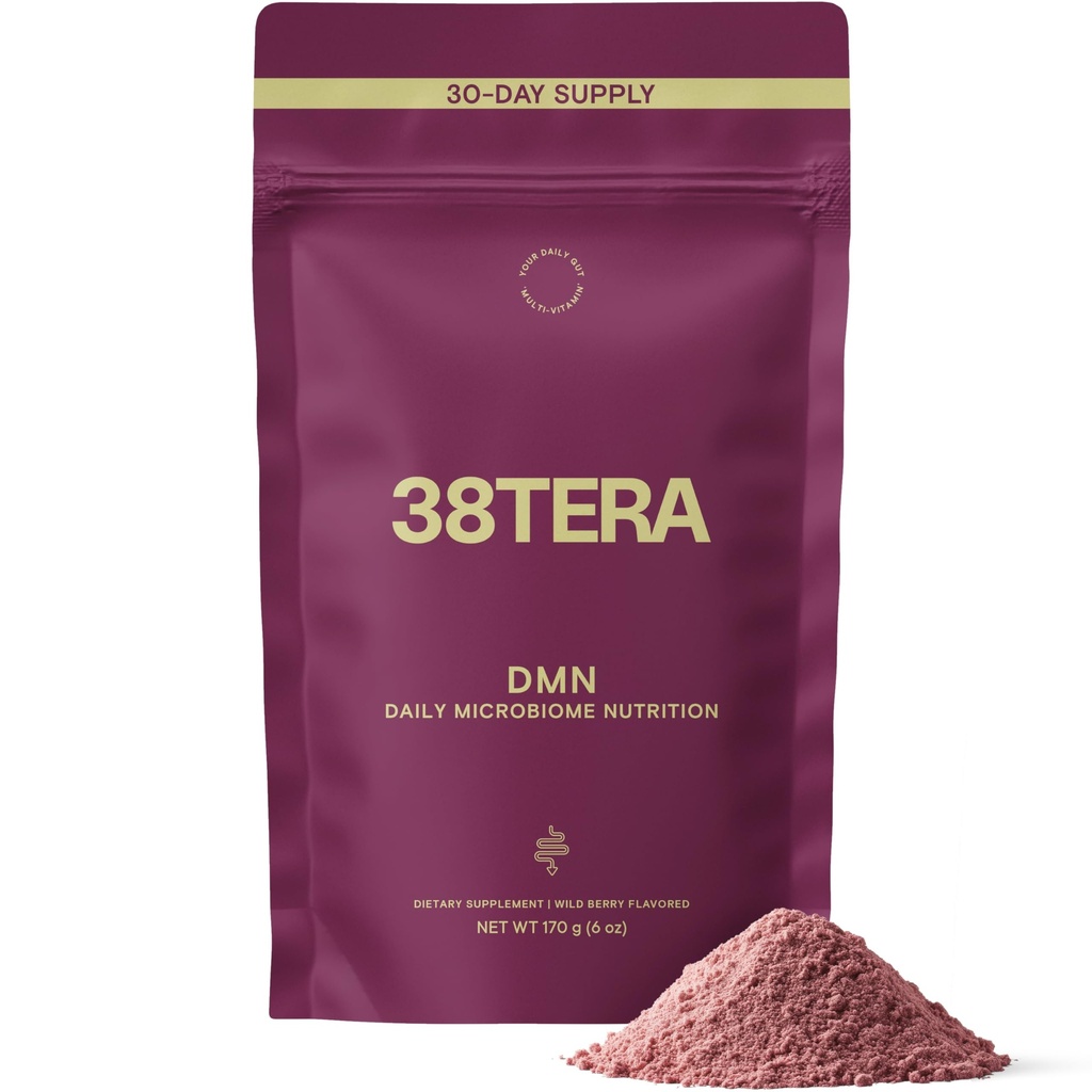 DMN (Daily Microbiome Nutrition), 6 Oz, Plant-Based Fiber Powder with 3 Different Prebiotics, Helps Digestive & Gut Health, Low FODMAP Supplement, Vegan, Wild Berry Flavor, 30 Servings