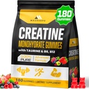 (180 Conteo) Gummies de Monohidrato de Creatina para Hombres &amp; Mujeres - Gummies de Pre Workout Creatine para el constructor de músculos, fuerza muscular, recuperación, resistencia, energía, creatina para hombres y mujeres, vegano, baya mixta