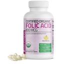 Bronson Organic Folic Acid (Vitamin B9 Folate) 800 mcg Folate de Lemon Peel, 180 Tablets