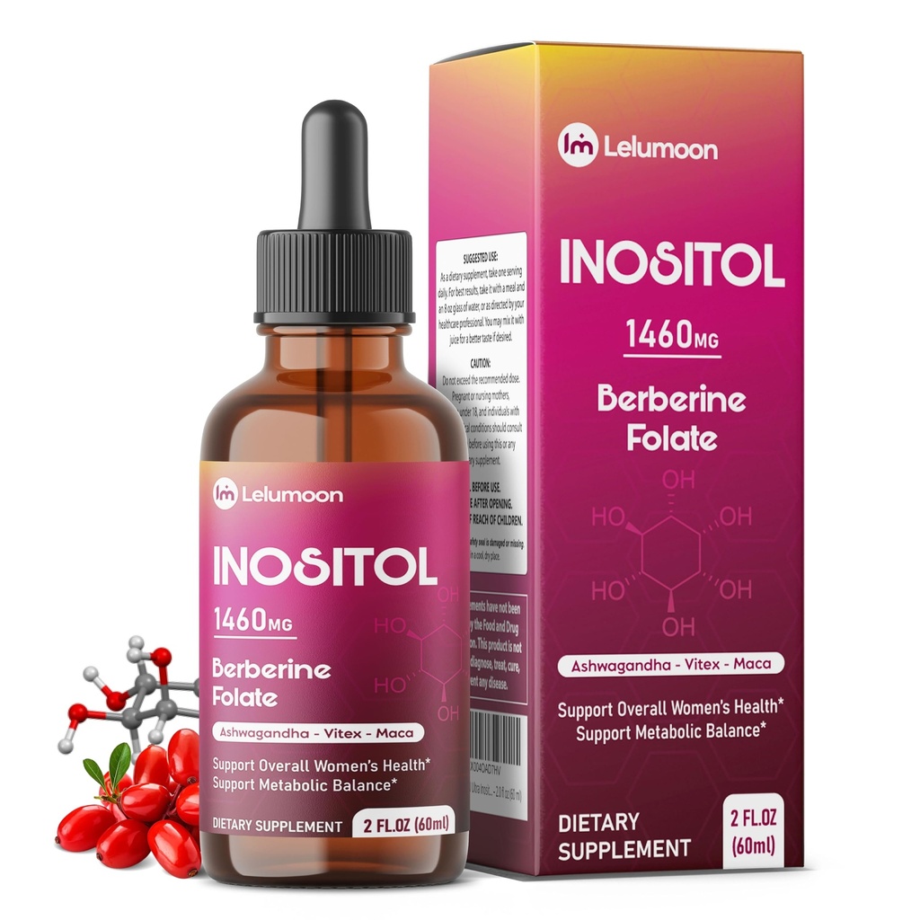 Ultra Inositol 1490 mg with Berberine, DIM, Ashwagandha & Vitex – Supports Women’s Health & Metabolic Balance – 2.0 fl oz (60 ml)