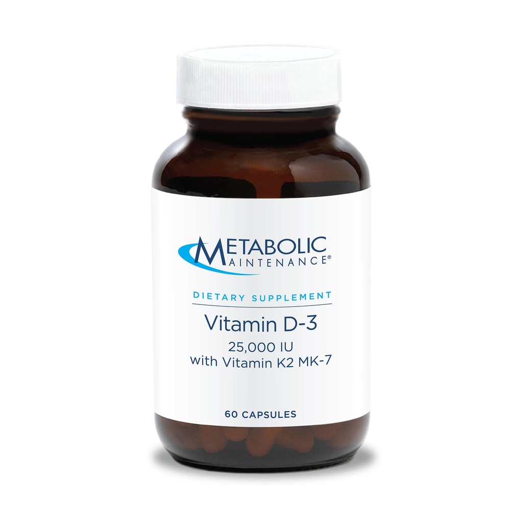 Metabolic Maintenance Vitamin D3 25000 IU with Vitamin K2 MK-7 - Delivers 625 mcg Vitamin D3 - Supports Bone Strength, Immune Balance & Healthy Mindset - 90 Servings - 90 Capsules