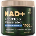 NAD+ Supplement | 1100mg NAD with Resveratrol & Quercetin |Mental Focus | 120 Caps