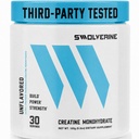 Swolverine Creatine Monohydrate Powder - 5g Micronized Creatine, Third-Party Tested, Single-Ingredient, Supports Muscle Strength, Power, Recovery & High-Intensity Performance, 30 Servings, Unflavored